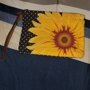 Vintage Women's Sunflower Makeup Bag